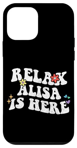 Retro Groovy Relax ALISA Is Here Lustiger Muttertagsname Hülle für iPhone 12 mini von Personalized First Name outfit For Women