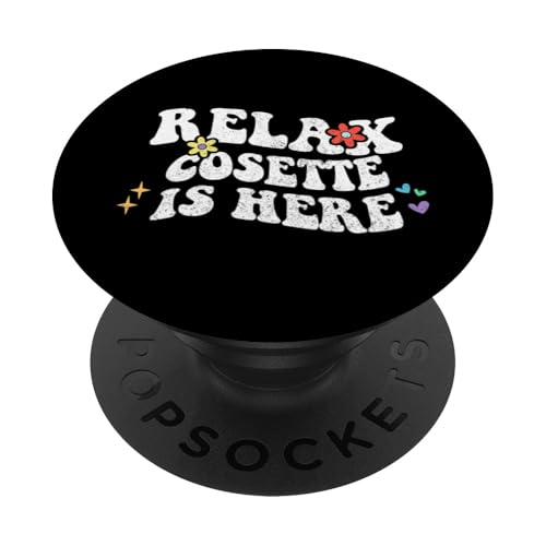 Retro Groovy Relax Cosette Is Here Lustiger Muttertagsname PopSockets Klebender PopGrip von Personalized First Name outfit For Women