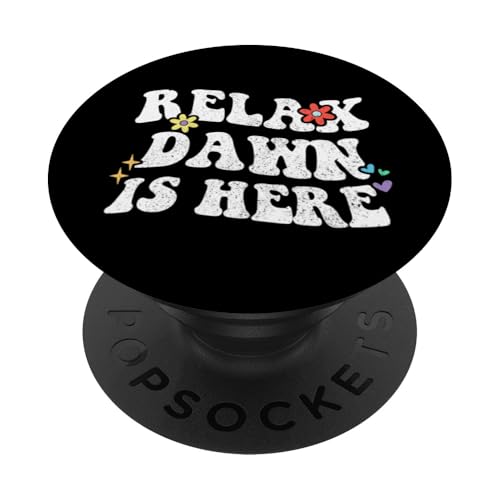 Retro Groovy Relax Dawn Is Here Lustiger Muttertagsname PopSockets Klebender PopGrip von Personalized First Name outfit For Women