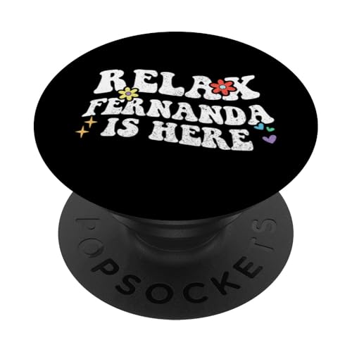 Retro Groovy Relax Fernanda Is Here Lustiger Muttertagsname PopSockets mit austauschbarem PopGrip von Personalized First Name outfit For Women