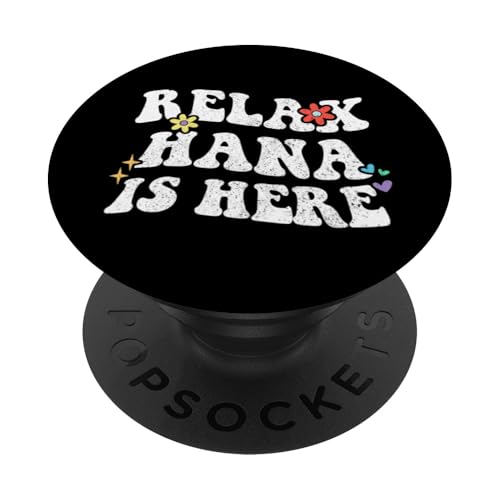 Retro Groovy Relax Hana Is Here Lustiger Muttertagsname PopSockets mit austauschbarem PopGrip von Personalized First Name outfit For Women