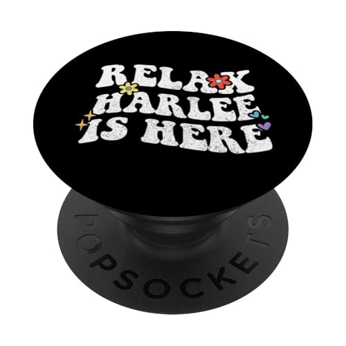 Retro Groovy Relax Harlee Is Here Lustiger Muttertagsname PopSockets mit austauschbarem PopGrip von Personalized First Name outfit For Women