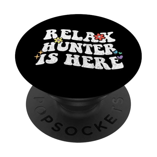 Retro Groovy Relax Hunter Is Here Lustiger Muttertagsname PopSockets mit austauschbarem PopGrip von Personalized First Name outfit For Women