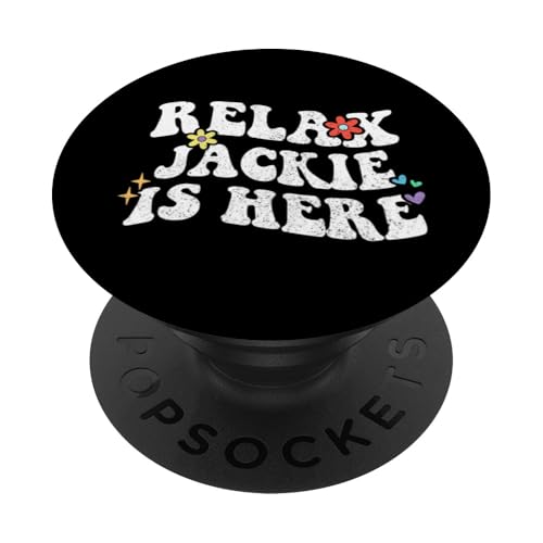 Retro Groovy Relax Jackie Is Here Lustiger Muttertagsname PopSockets mit austauschbarem PopGrip von Personalized First Name outfit For Women