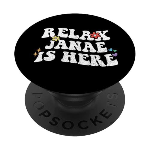 Retro Groovy Relax Janae Is Here Lustiger Muttertagsname PopSockets mit austauschbarem PopGrip von Personalized First Name outfit For Women