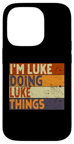 Hülle für iPhone 14 Pro Retro I'm Luke Doing Luke Things Lustiger Geburtstags-Witz von Personalized Name Fathers Day outfit For Men