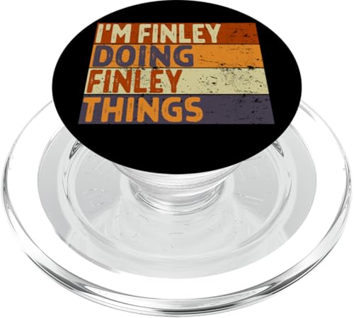 Retro I'm Finley Doing Finley Things Lustiger Geburtstags-Witz PopSockets PopGrip für MagSafe von Personalized Name Fathers Day outfit For Men