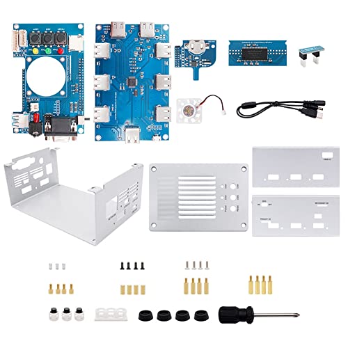 Pesderty FüR Mister FPGA 32 MB Motherboard + USB-Hub V2.1 mit DIY-MetallgehäUse-Kit für Terasic DE10-Nano Mister FPGA (Silber) von Pesderty