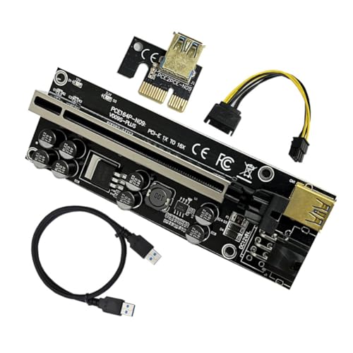 Pesderty VER009S Plus PCI-E Riser-Karte 009S Plus PCIE X1 auf X16 4Pin 6Pin Power USB 3.0 Kabel für Bitcoin Litecoin Mining Rig A von Pesderty