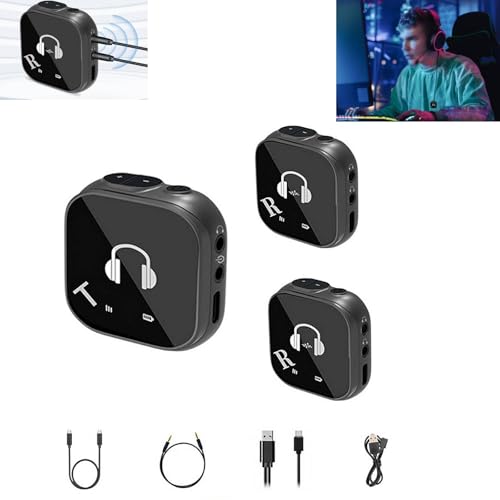 Kabelloses In-Ear-Monitorsystem, 5,8 G, Stereo-IEM-System-Kopfhörer mit Sender und Gürtelpack-Empfänger, automatische Kopplung, professioneller In-Ear-Monitor, für Studio-Band, Probe, Live-Performance von Pessrrtewg