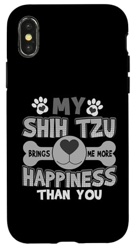 Hülle für iPhone X/XS Shih Tzu Lover bringt mehr Glück als du Shih Tzu von Pet Animal Lover Gifts Apparel by Kanig Designs