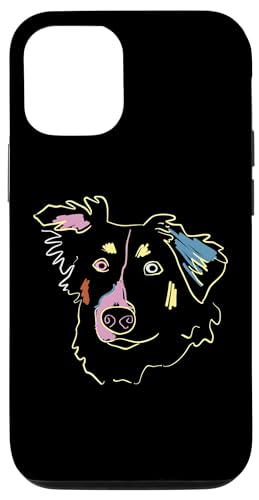 Hülle für iPhone 15 Border Collies Dog Handgezeichnete bunte Hundekunst von Pet Portrait and Pet Memorial Gifts