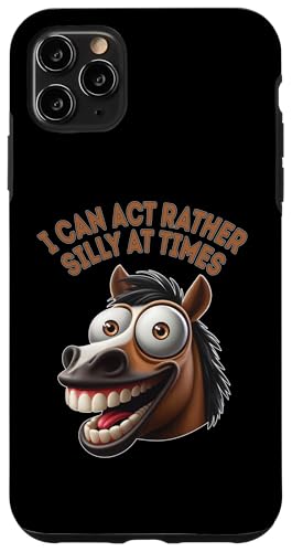 Hülle für iPhone 11 Pro Max Silly Pet Face Lustiges Cartoon-Zitat Humor für Pferdeliebhaber von Pet Quotes - Funny Animal Lover and Pet Owner