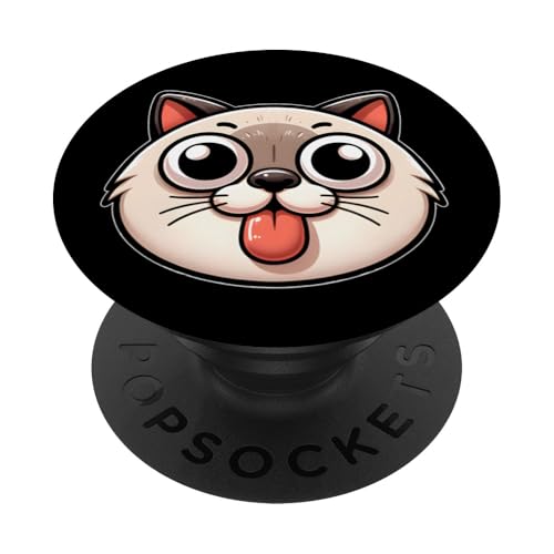 Silly Pet Face Lustiges Cartoon-Zitat Humor für Katzenliebhaber PopSockets Klebender PopGrip von Pet Quotes - Funny Animal Lover and Pet Owner