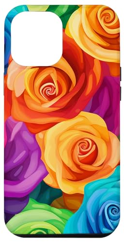 Hülle für iPhone 12 Pro Max Regenbogenrosen, hübsch, gemischte Blumen von PetalCraft