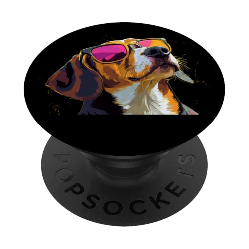 Eine Zeichnung eines niedlichen Beagle-Hundes mit Farbspritzern PopSockets mit austauschbarem PopGrip von Pets by Guntah