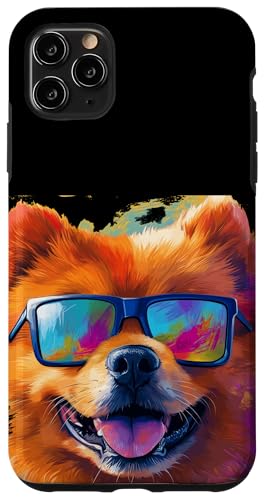 Hülle für iPhone 11 Pro Max Eine Zeichnung eines niedlichen Chow-Chow-Hundes mit Farbspritzern von Pets by Guntah