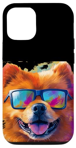 Hülle für iPhone 15 Pro Eine Zeichnung eines niedlichen Chow-Chow-Hundes mit Farbspritzern von Pets by Guntah