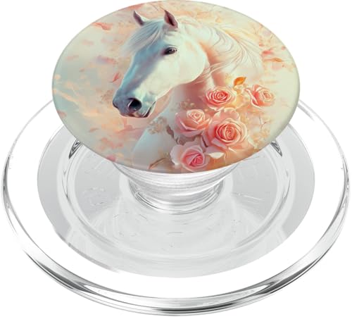 Pferd Blumen Blüten Frühling Pferdebesitzer Pferd PopSockets PopGrip für MagSafe von Pferdemotiv Reiterinnen Pferdeliebhaber Reiten