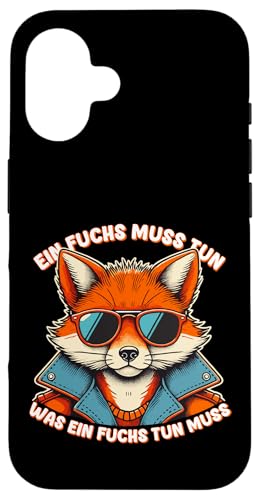 Hülle für iPhone 16 Cooler Fuchs mit Sonnenbrille geht seinen Weg von Pfotenschatz