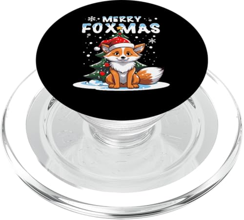 Niedlicher Fuchs im Schnee feiert Weihnachten PopSockets PopGrip für MagSafe von Pfotenschatz