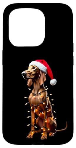 Hülle für iPhone 15 Pro Pharaoh Hound Hund Weihnachtsmannmütze Weihnachtsbeleuchtung Besitzer Mama Papa von Pharaoh Hound Dog Christmas Products