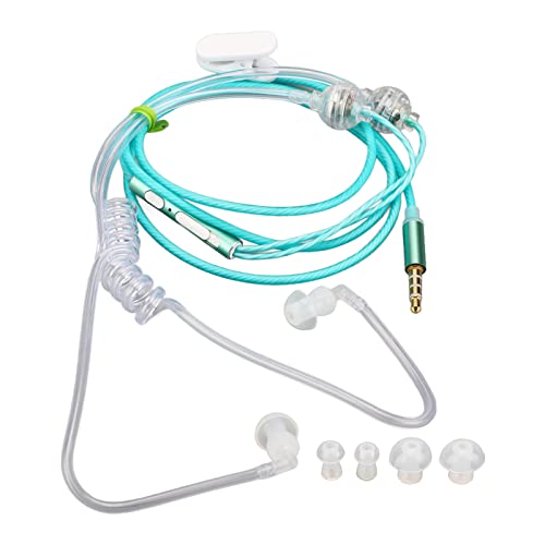 Phefop Air-Tube-Kopfhörer, Tragbare, Ergonomische Kopfhörer mit Geräuschunterdrückung für, Tablet, Silikon, 3,5 Mm, Geeignet für Reisen und Fitness (Green) von Phefop