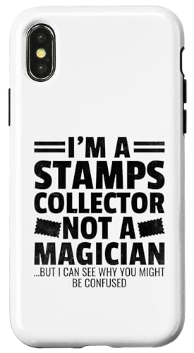 Hülle für iPhone X/XS Stempel "I'm A Stamps Collector Not A Magician Philatelie" von Philately Stamp Collecting Philatelist Gifts