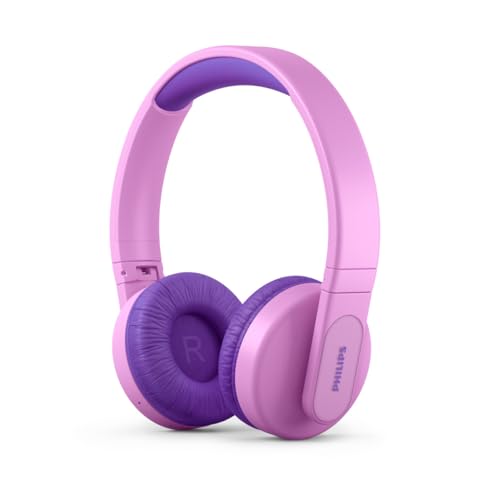 Philips Kopfhörer Kinder TAK4206PK/00 Kinderkopfhörer, Kontrollierbare Lautstärke, Over-Ear Kopfhörer für Kinder, 28 Stunden Wiedergabezeit, Kinderfreundliches Design, Pink mit Lichtern, One Size von PHILIPS