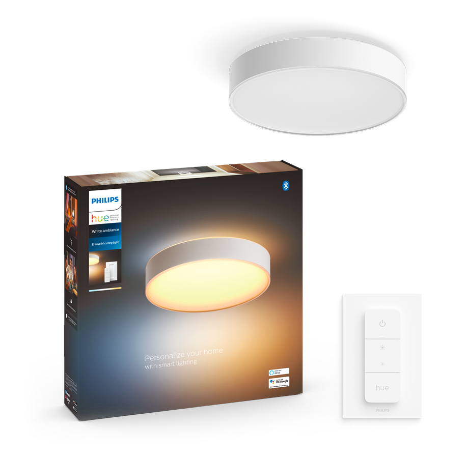 Philips Hue - Enrave Deckenleuchte Mittel - 38 cm - White Ambiance Philips Hue - Enrave Deckenleuchte Mittel - 38 cm - White Ambiance von Philips Hue