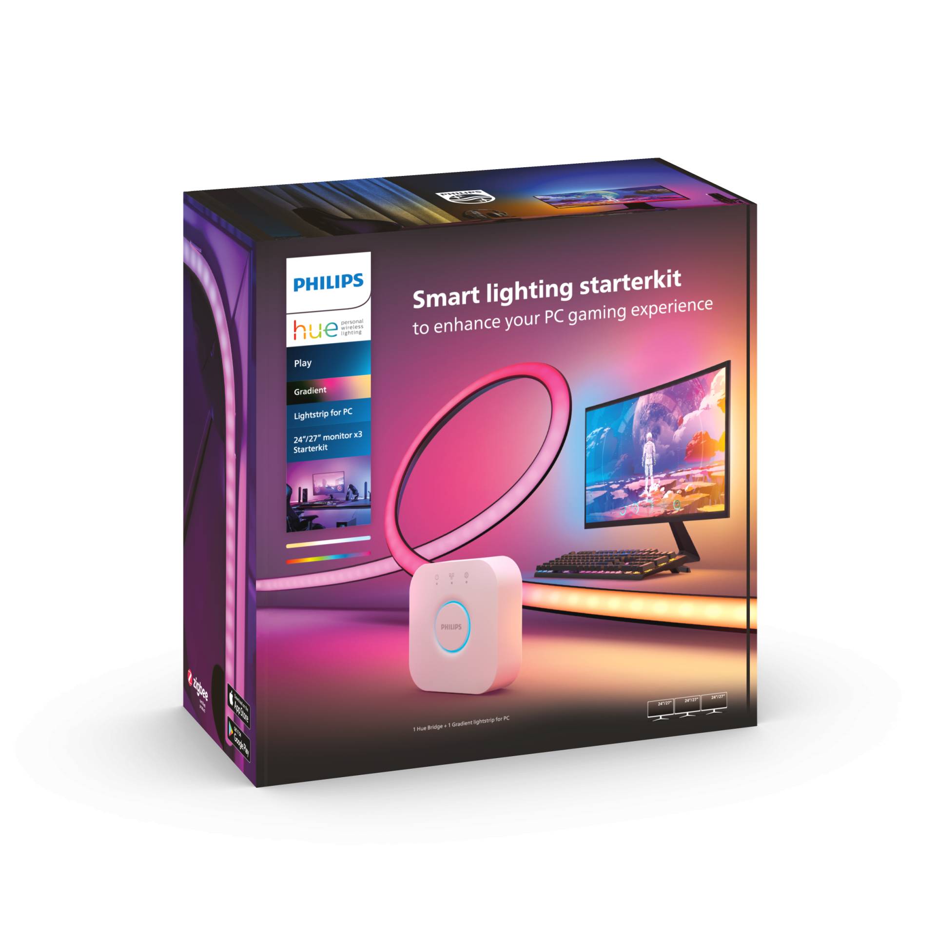 Philips Hue - Gaming Gradient PC-Strip 3x 24 27 Zoll EU SK - Bridge von Philips Hue