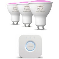 Philips Hue White & Color Amb. GU10 350lm 3er Pack + Bridge V2 von Philips Hue