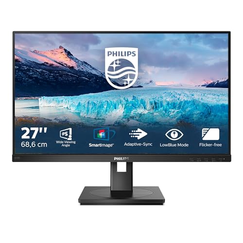 Philips 272S1AE - 27 Zoll FHD Monitor, höhenverstellbar (1920x1080, 75 Hz, VGA, DVI, HDMI, DisplayPort) schwarz von Philips Monitors