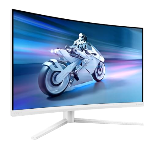 PHILIPS Evnia 32M2C5501-32 Zoll QHD Curved Gaming Monitor, 180 Hz, 1 ms GtG, FreeSync Premium (2560x1440, 2X HDMI 2.0, 1x DisplayPort1.4) Weiss von PHILIPS