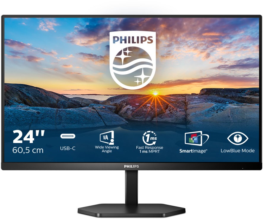 24E1N3300A/00 61 cm (24") TFT-Monitor mit LED-Technik schwarz / F von Philips