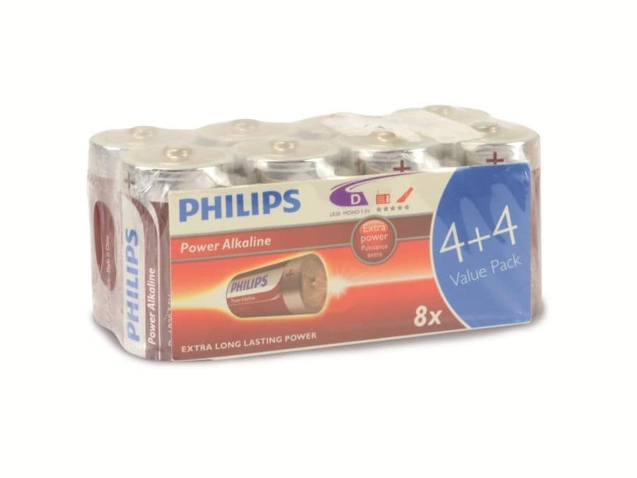 PHILIPS Mono-Batterie Power Alkaline, 8 Stück von Philips