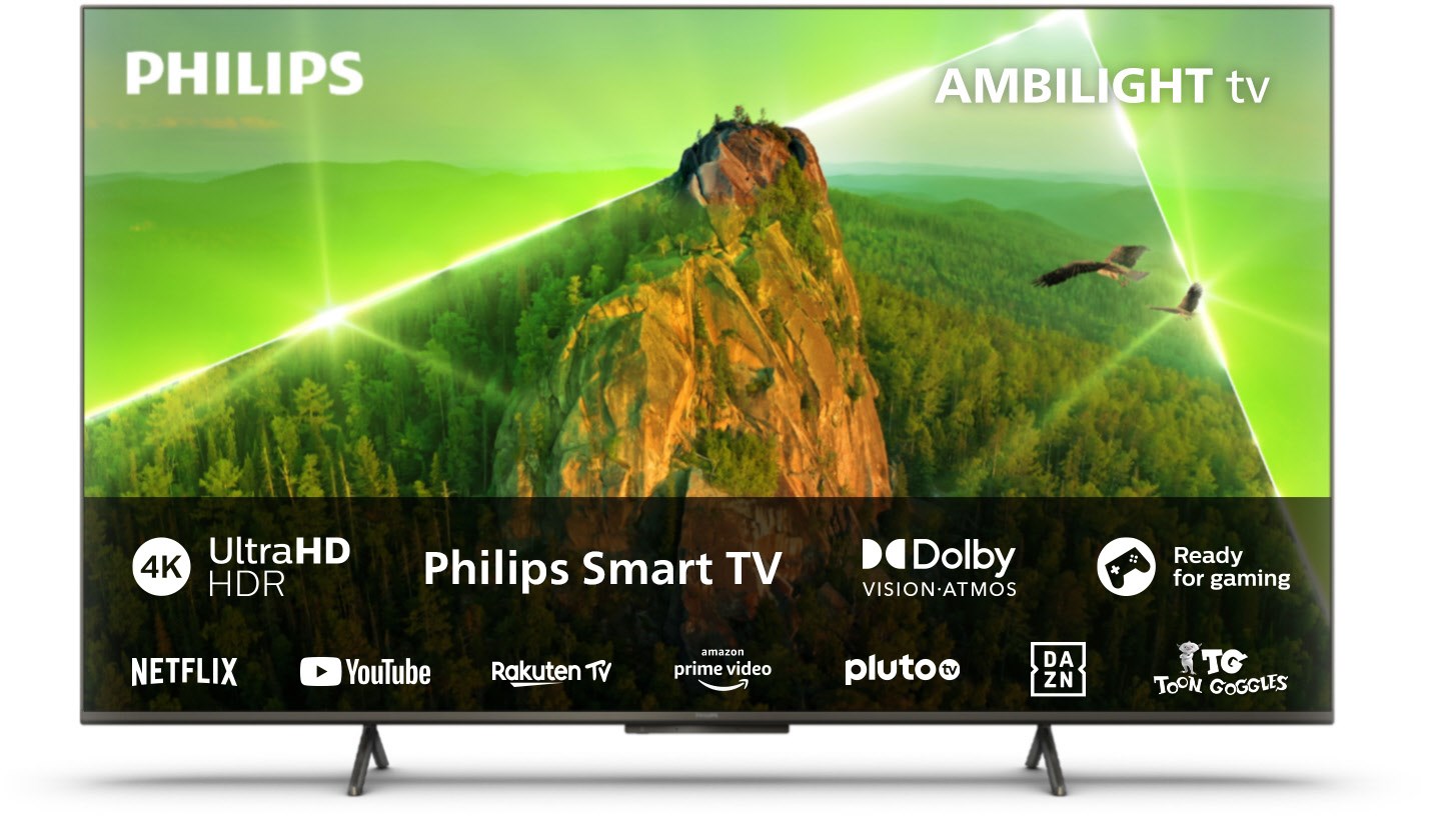Philips Ambilight LED TV 4K UHD 55 Zoll (139 cm) HDR satinchrom von Philips