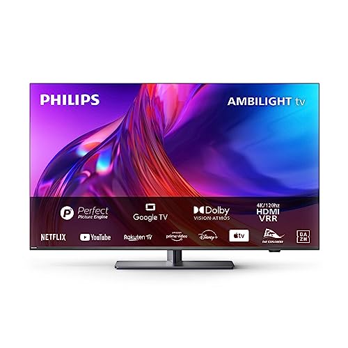 Philips Ambilight TV | 50PUS8808/12 | 126 cm (50 Zoll) 4K UHD LED Fernseher | 120 Hz | HDR | Dolby Vision | Google TV | VRR | WiFi | Bluetooth | DTS:X | Sprachsteuerung von Philips