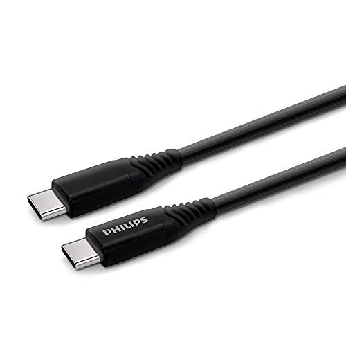 PHILIPS DLC5206C/00 - USB-C auf USB-C - 200 cm und geflochtenes - für Typ-C Ladegeräte - Schwarz von PHILIPS