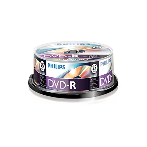 Philips DVD-R Rohlinge (4.7 GB Data/ 120 Minuten Video, 16x High Speed Aufnahme, 25er Spindel) von Philips