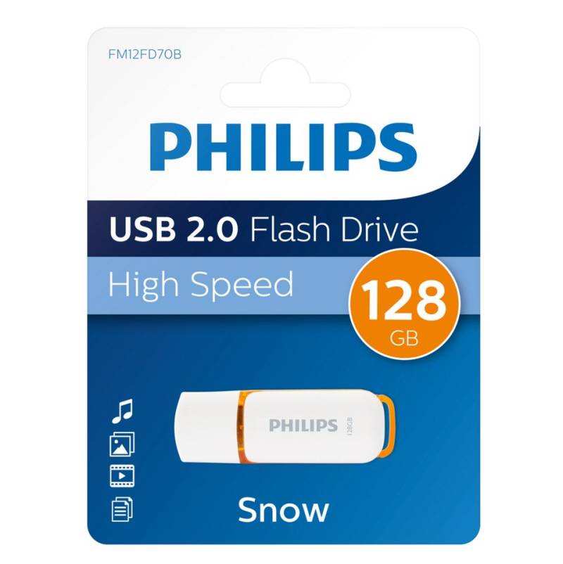 Philips FM12FD70B/00 USB-Stick (USB 2.0, Lesegeschwindigkeit 80,00 MB/s, Sunrise Orange®, 128 GB, USB 2.0, 1er Pack) von Philips