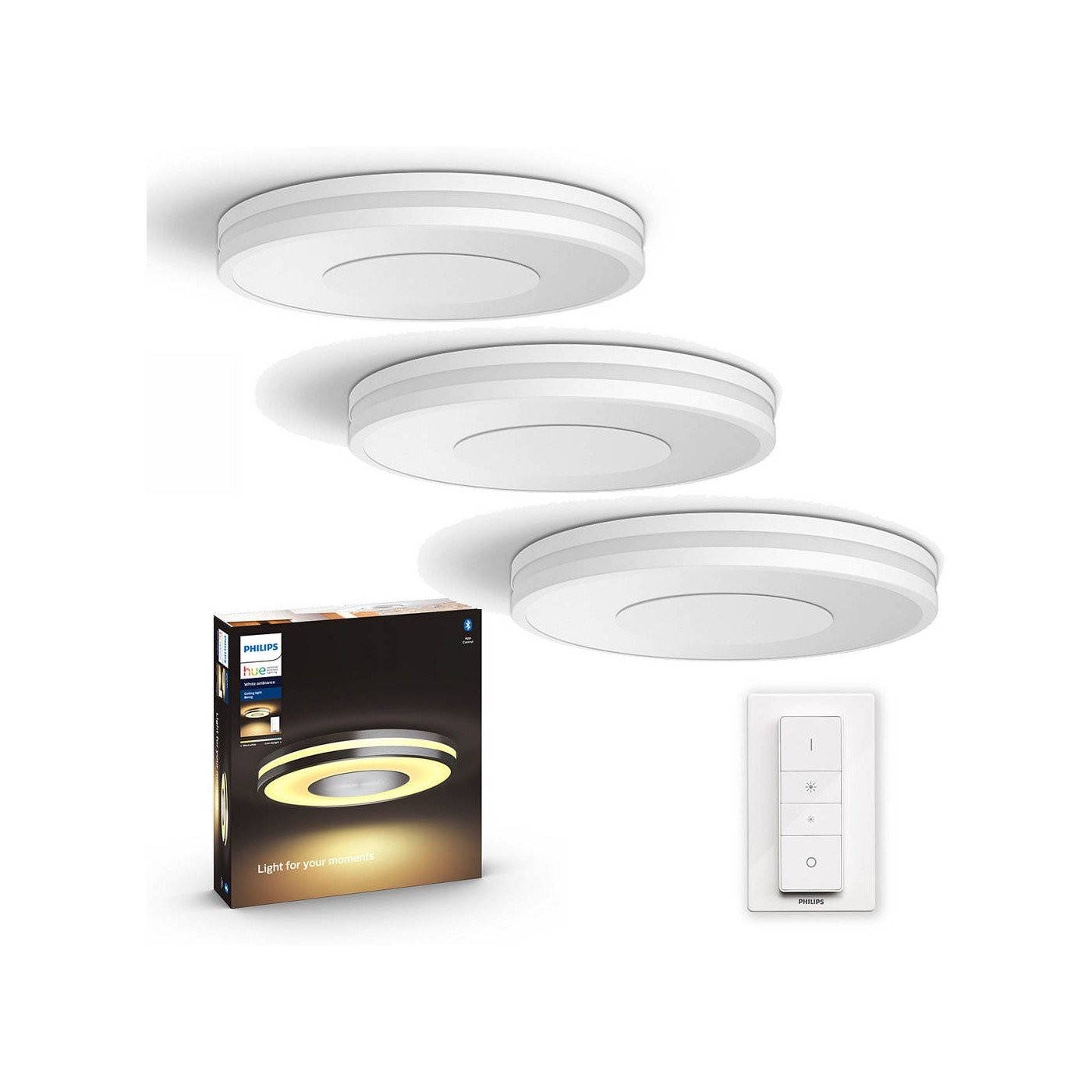 Philips Hue - 3xBeing Deckenleuchte - White Ambiance - Bluetooth - Bundle von Philips Hue