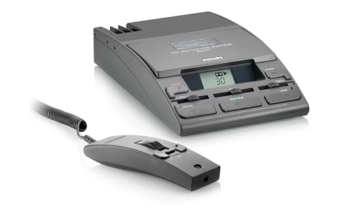 Philips LFH0725D Diktiergerät, inklusiv 30 Minuten Mini-Kassette LFH0005, Hand-Mikrofon LFH0276 und Netzteil LFH0155, anthrazit von Philips