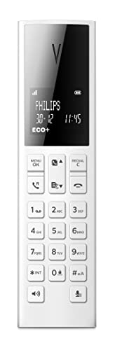 Philips M3501W/22 DECT-Komforttelefon - Schnurloses Festnetztelefon - Senioren-Telefon mit 1 Mobilteil 1.8" Display und HQ Sound - Weiß von Philips