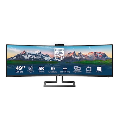 Philips P-Line 499P9H 124cm (49") DQHD Monitor Curved 32:9 HDMI/DP/USB PD65W Webcam von Philips