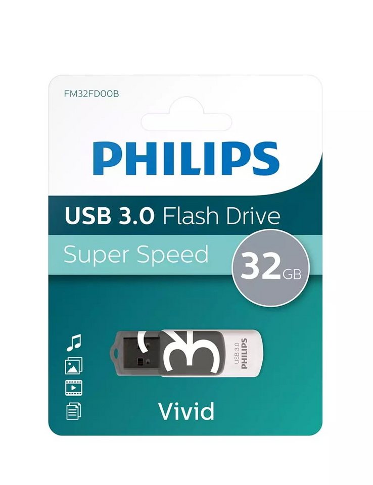 Philips Philips USB Stick 32GB Speicherstick Vivid Edition grau USB 3.0 USB-Stick Philips Philips USB Stick 32GB Speicherstick Vivid Edition grau USB 3.0 USB-Stick von Philips