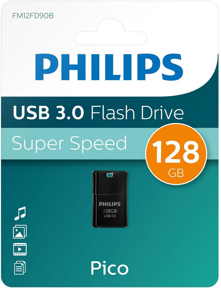 Philips USB Stick 128GB Speicherstick Pico Edition black schwarz USB 3.0 USB-Stick Philips USB Stick 128GB Speicherstick Pico Edition black schwarz USB 3.0 USB-Stick von Philips