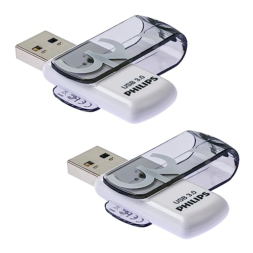 Philips Vivid Edition Super Speed 3.0 USB-Flash-Laufwerk 2X 32 GB mit Schwenkkappe für PC, Laptop, Computer Data Storage, Lesegeschwindigkeit bis zu 100 MB/s von Philips