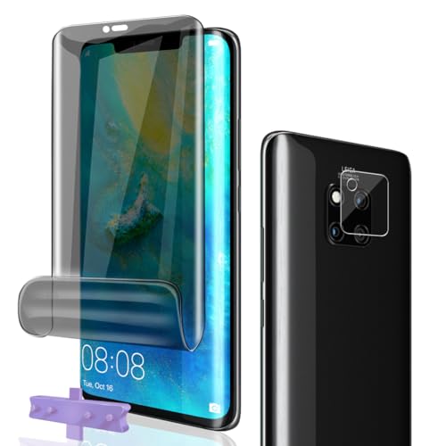 Phlleyaa Schutzfolie für Huawei Mate 20 Pro für Panzerglas Sichtschutz,Displayschutz 1 Stück mit 1 Stück Kamera Schutzfolie,9H Härte/Bläschenfrei/Anti-Spy für Huawei Mate 20 Pro Panzer Schutz Glas von Phlleyaa