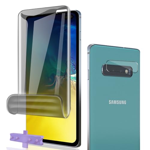 Phlleyaa Sichtschutz Schutzfolie für Galaxy S10 Plus,Weich TPU Displayschutz 1 Stück mit 1 Stück Panzer Schutz Glas Kameraschutz,Einfache Montage Anti Spy für Panzerglas für Galaxy S10 Plus von Phlleyaa